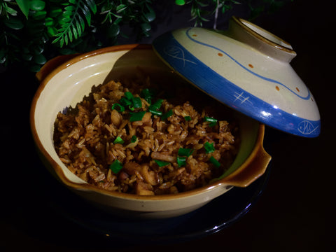 Caçarola de arroz com molho de soja
